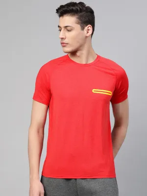 Men's Loose Fit Short Sleeve Striped Red T-shirt