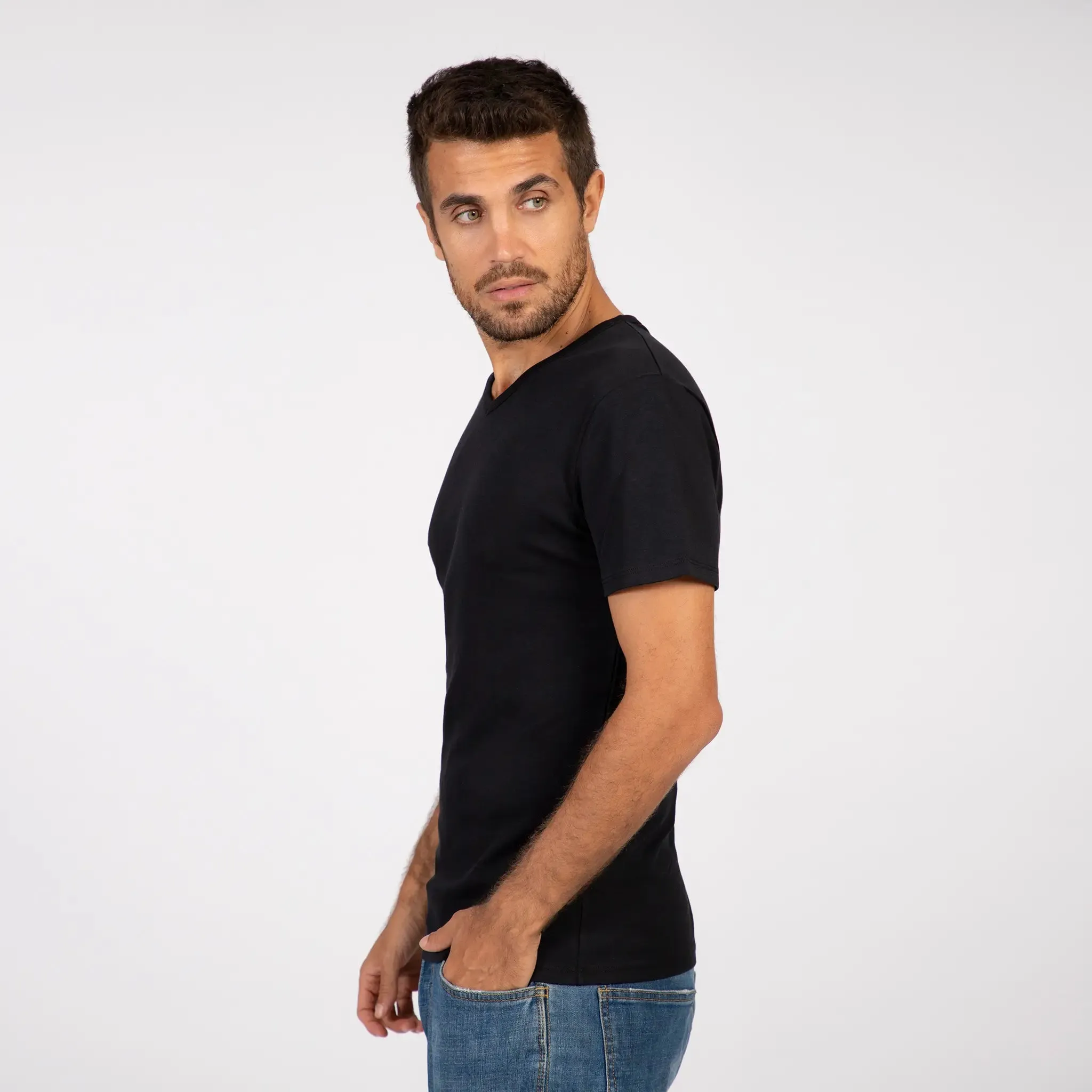 Men's Organic Pima V-Neck - Relaxed Fit