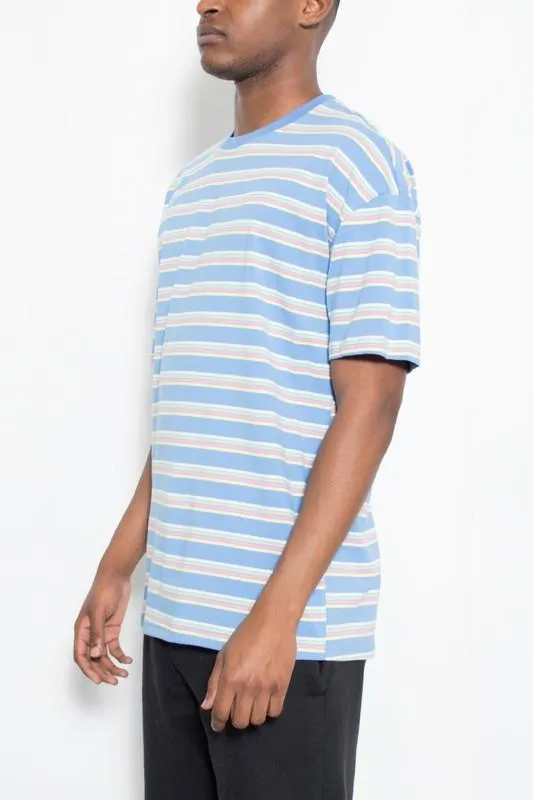 Mens Striped Round Neck T-Shirt