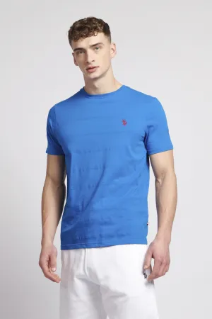 Mens Texture Stripe T-Shirt in Directoire Blue