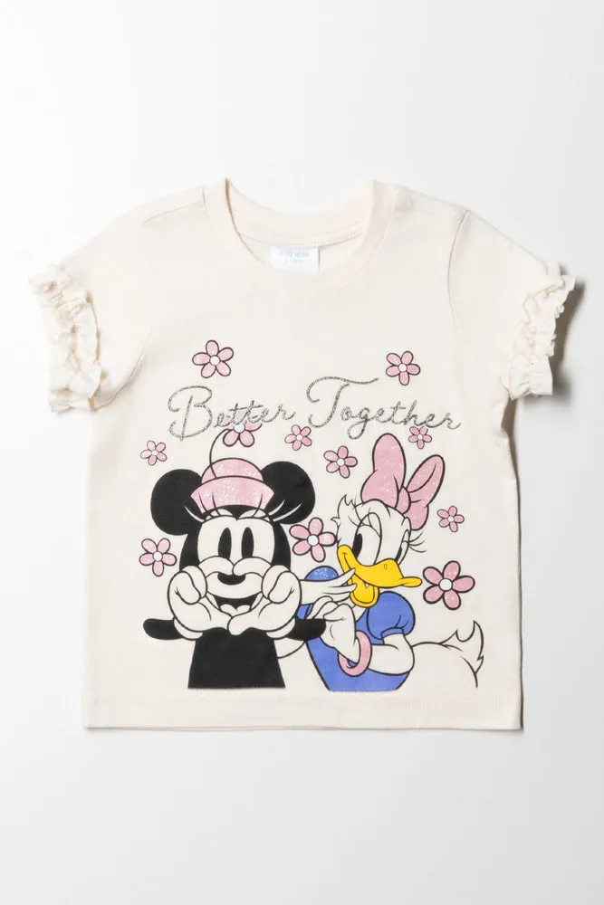 Minnie & Daisy Pie Crust Sleeve T-Shirt Cream