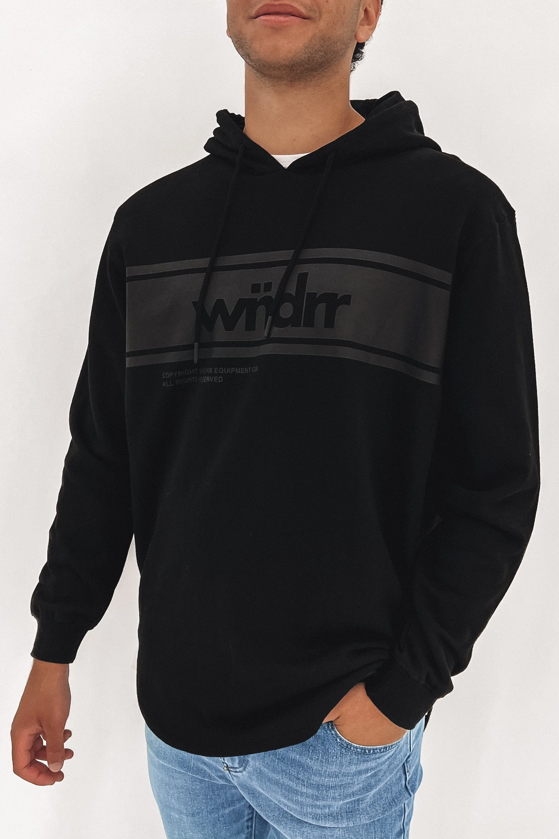 Morant Curved Hem Hood Sweat Black