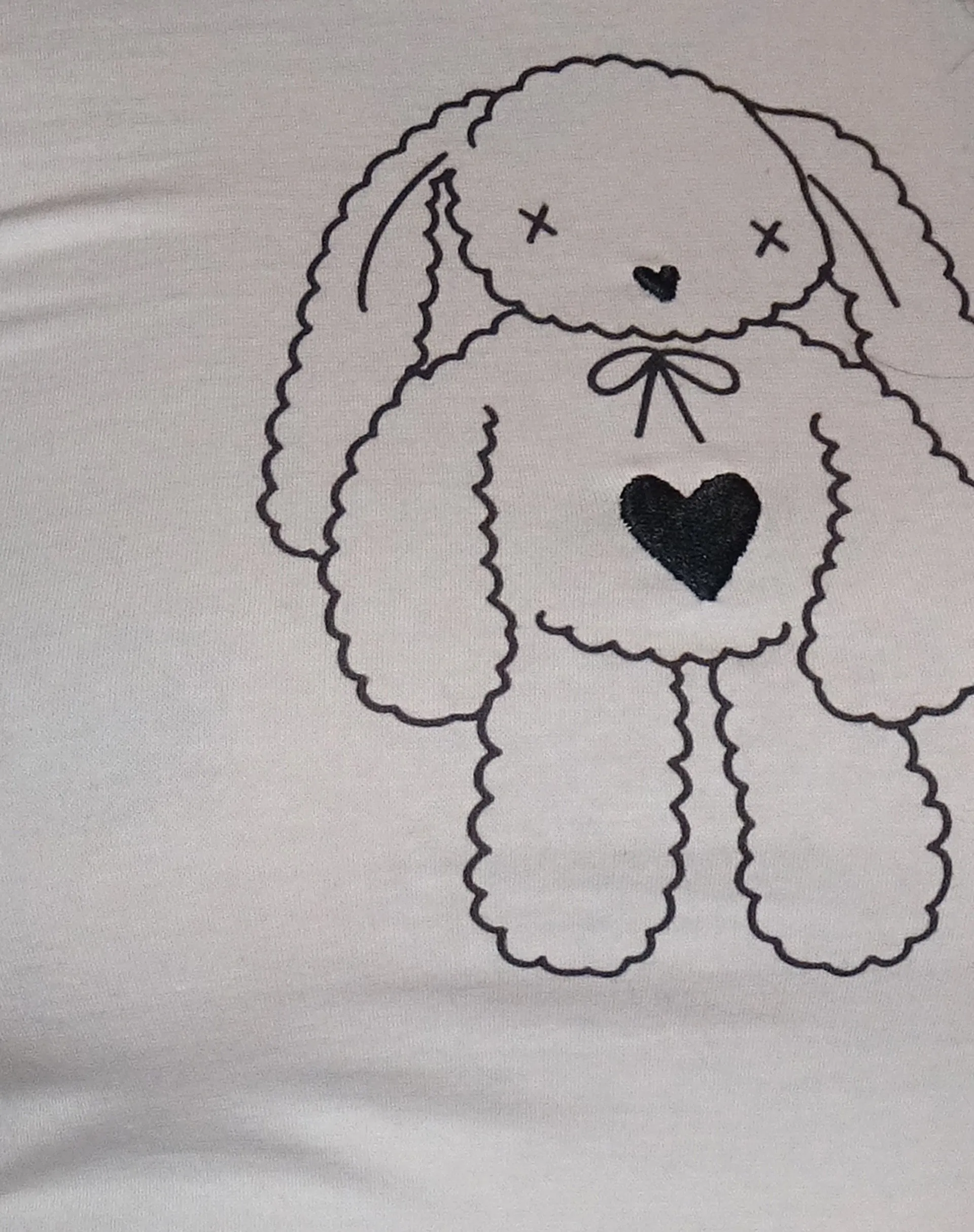 MOTEL X Toni Agost Tattoo Izzy Tee in White with Heart Bunny Motif