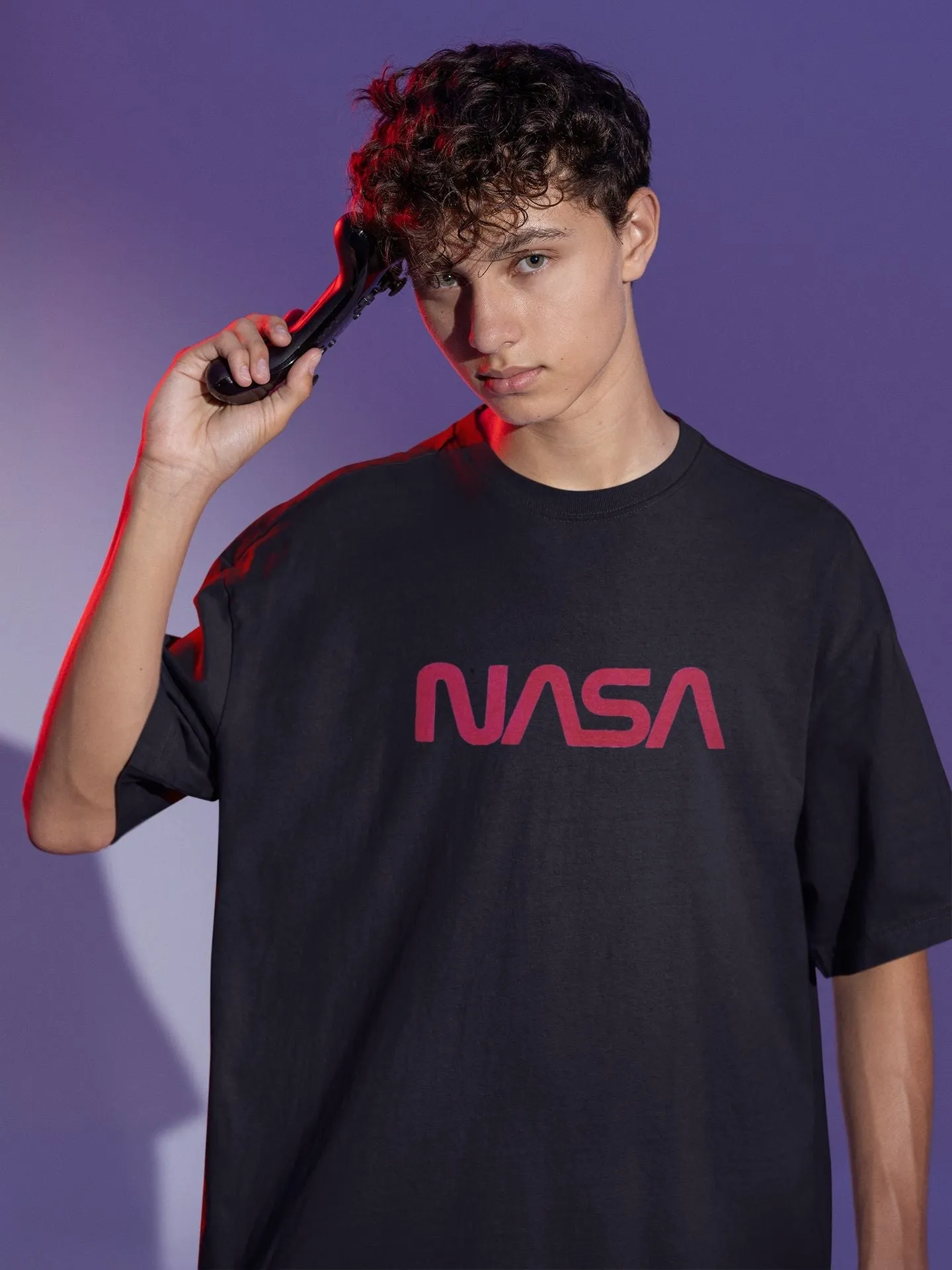 NASA Red Oversized T-shirt for Men