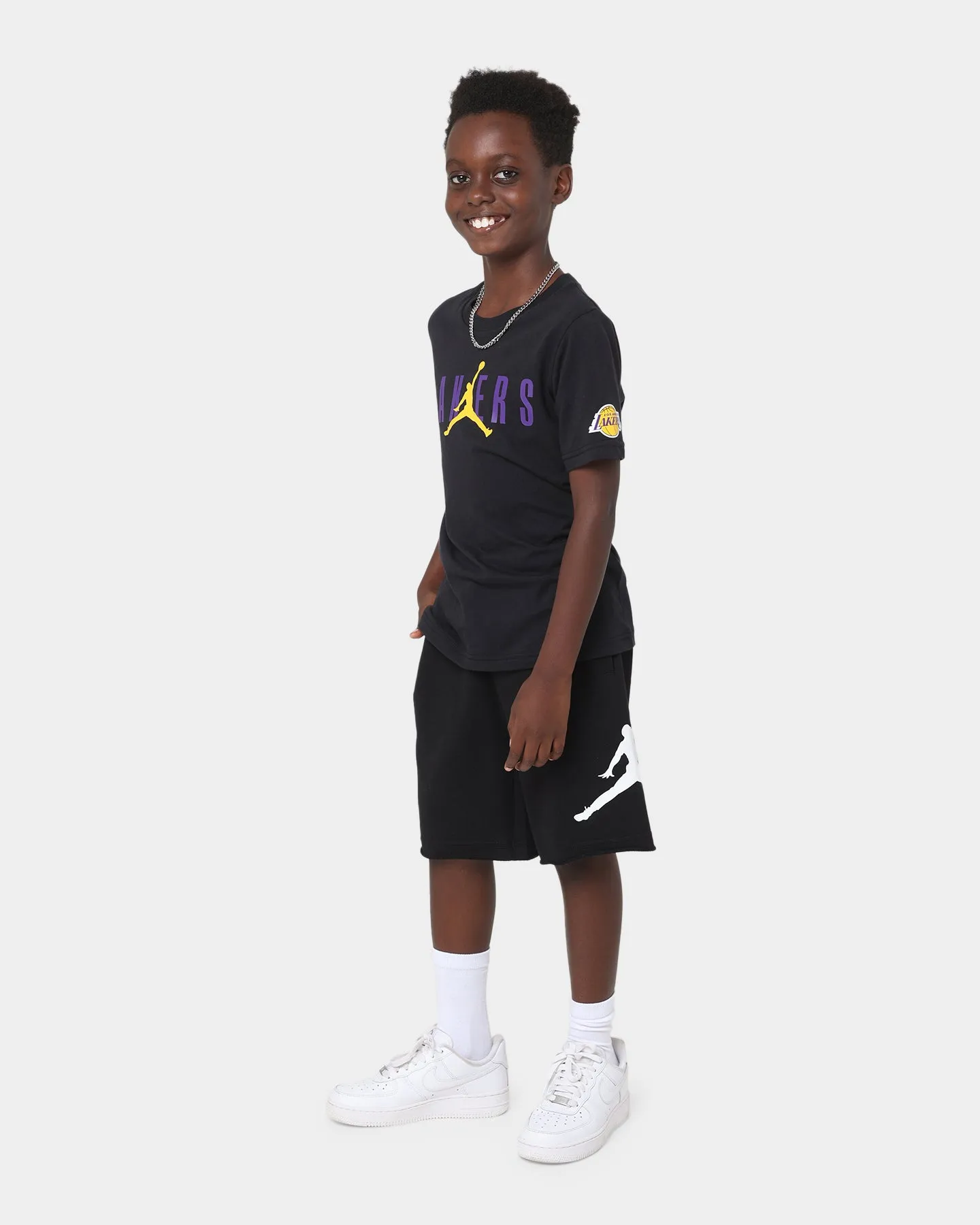 Nike Kids' Los Angeles Lakers Logo T-Shirt Black