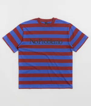 No Problemo Striped T-Shirt - Burgundy Multi