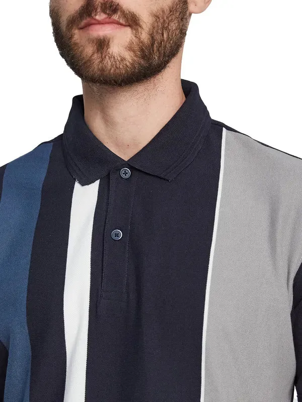 Octave Men Striped Polo Collar T-Shirt