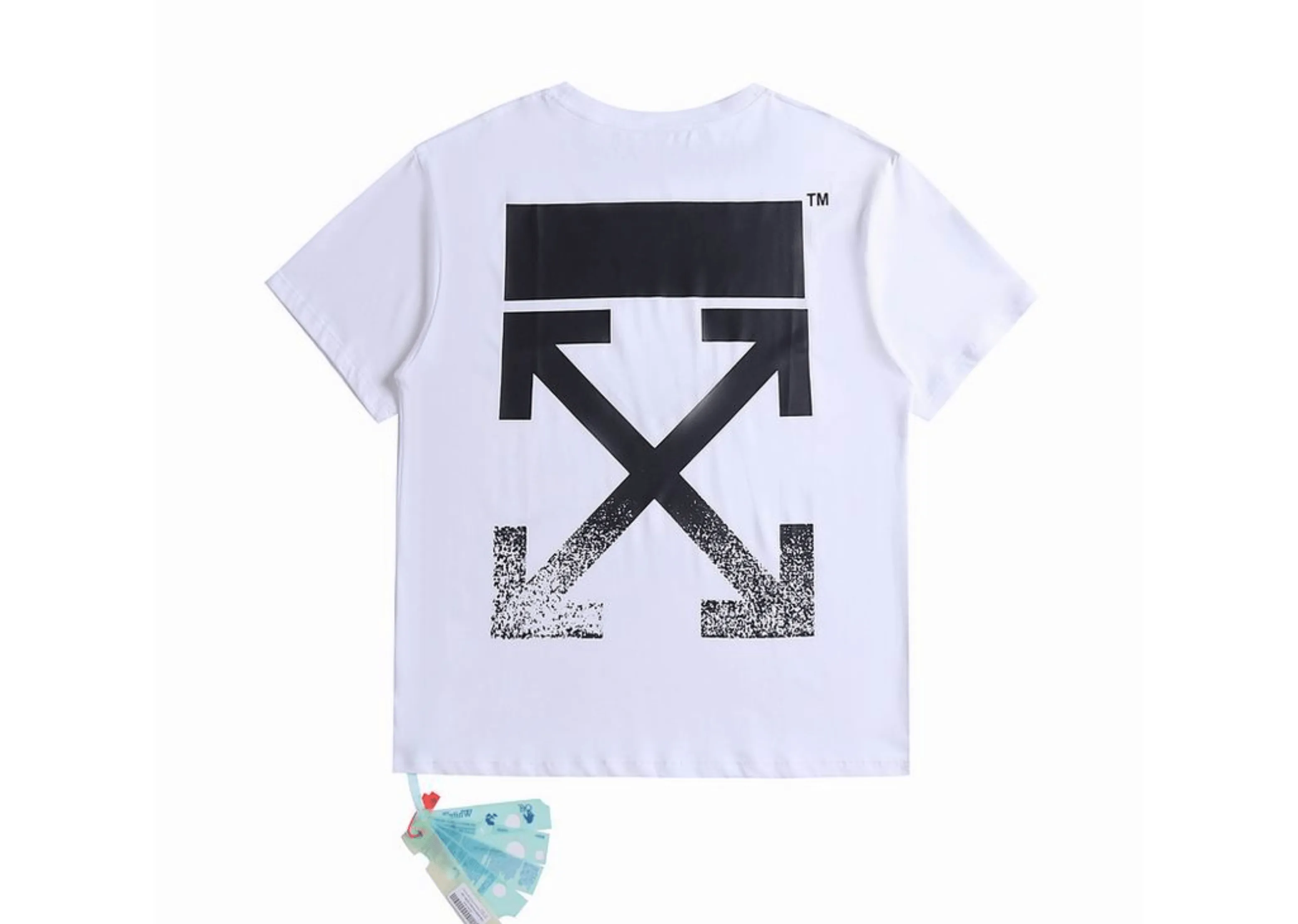 Off-White - Printed Faded Logo White T-Shirt