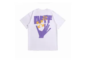 Off-White - Printed Purple Logo White T-Shirt