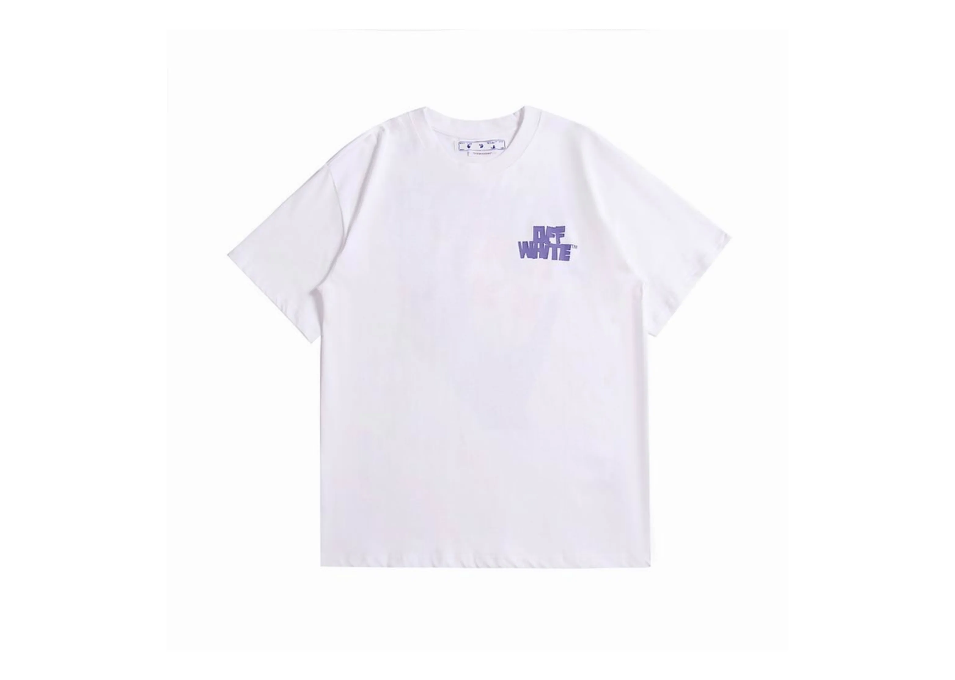 Off-White - Printed Purple Logo White T-Shirt