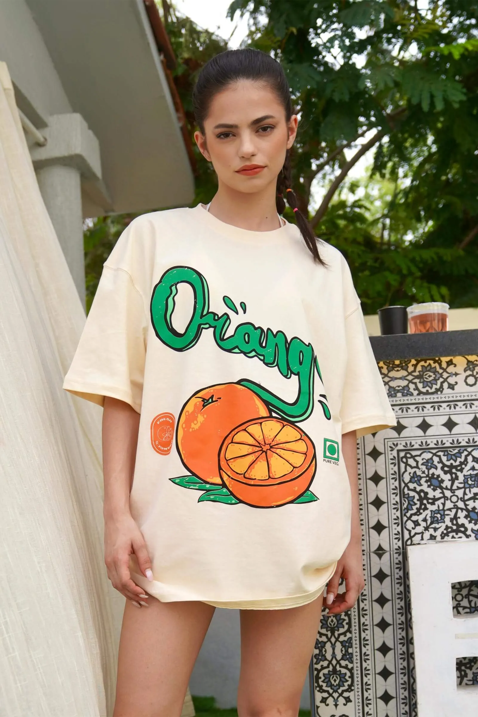 Orange Oversized  T-shirt