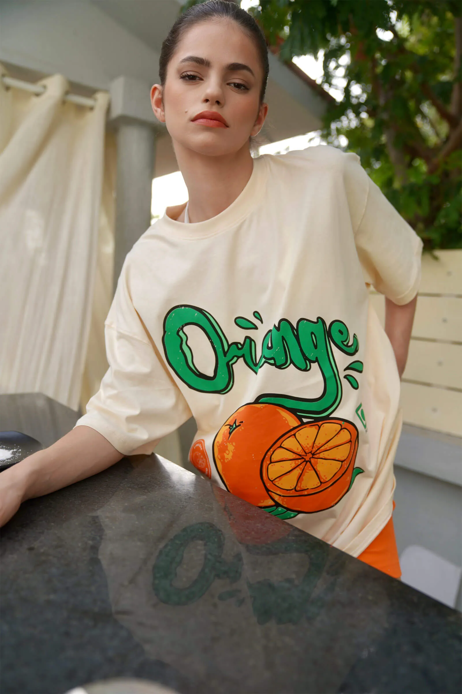 Orange Oversized  T-shirt