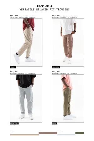 Pack of 4 // Versatile Relaxed Fit Trousers