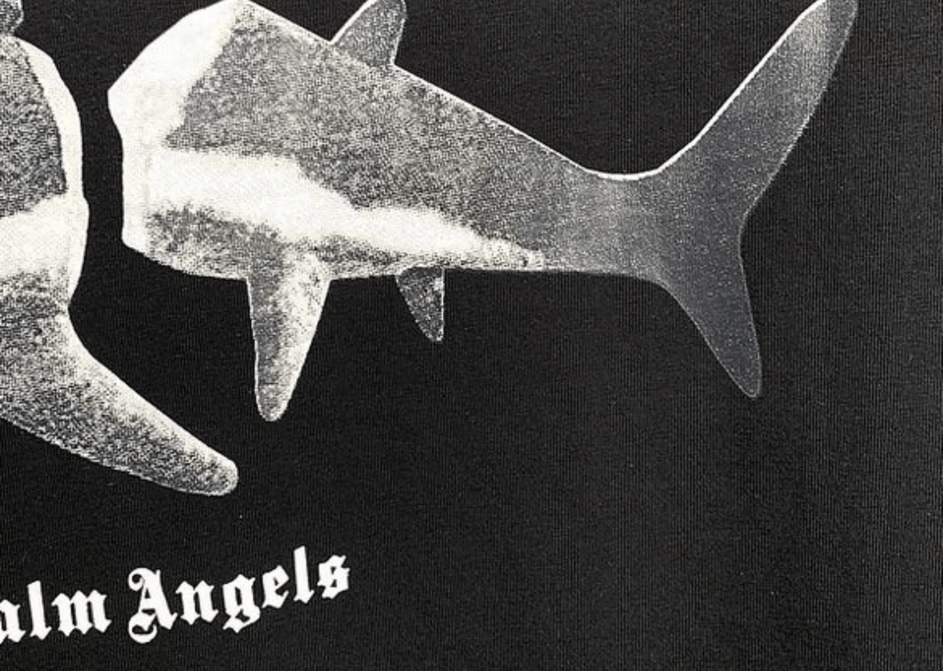 Palm Angels - Printed Logo 'Shark' Black T-Shirt