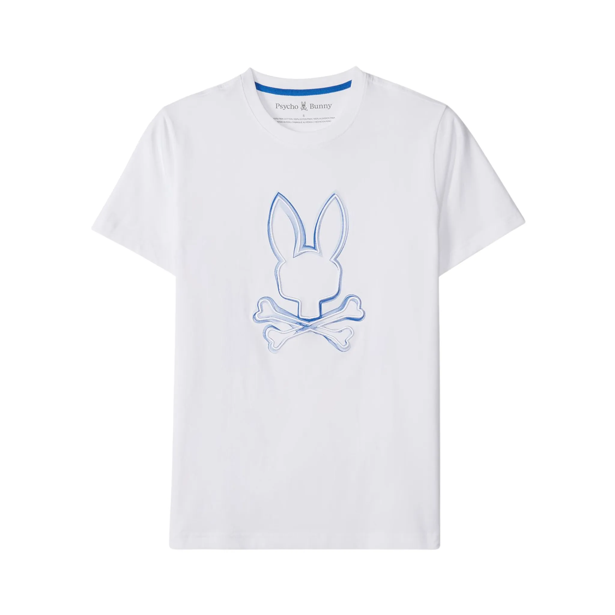 Psycho Bunny Vincent Graphic Tee (White/Blue)