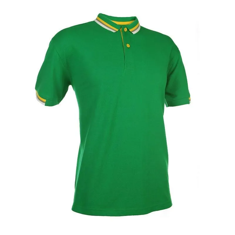 Regular Fit Honeycomb Polo T-shirt with Contrasting Striped Accents