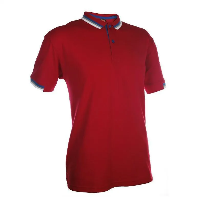 Regular Fit Honeycomb Polo T-shirt with Contrasting Striped Accents