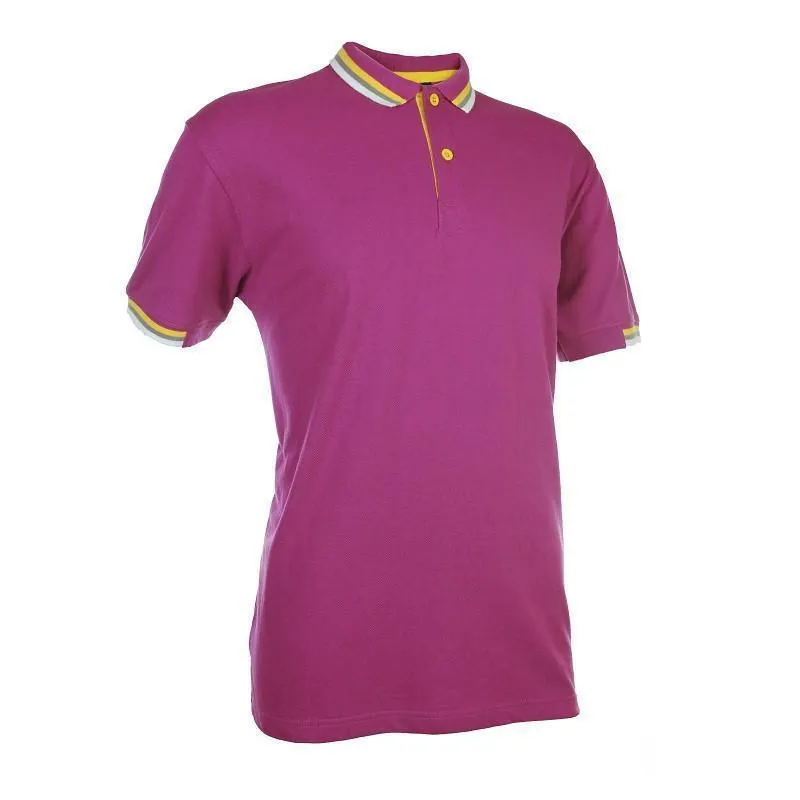 Regular Fit Honeycomb Polo T-shirt with Contrasting Striped Accents