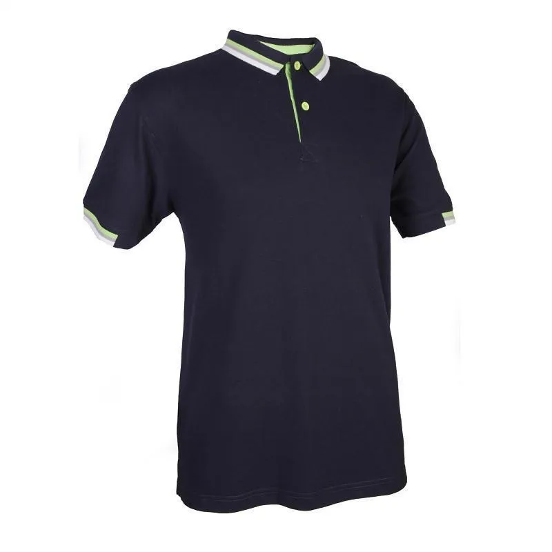 Regular Fit Honeycomb Polo T-shirt with Contrasting Striped Accents