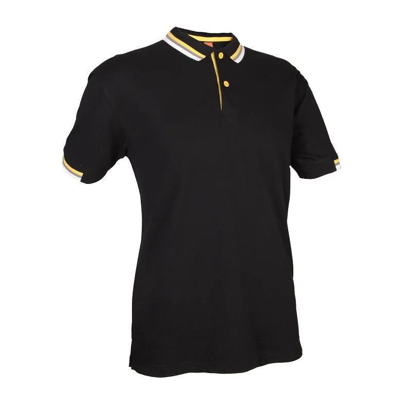 Regular Fit Honeycomb Polo T-shirt with Contrasting Striped Accents