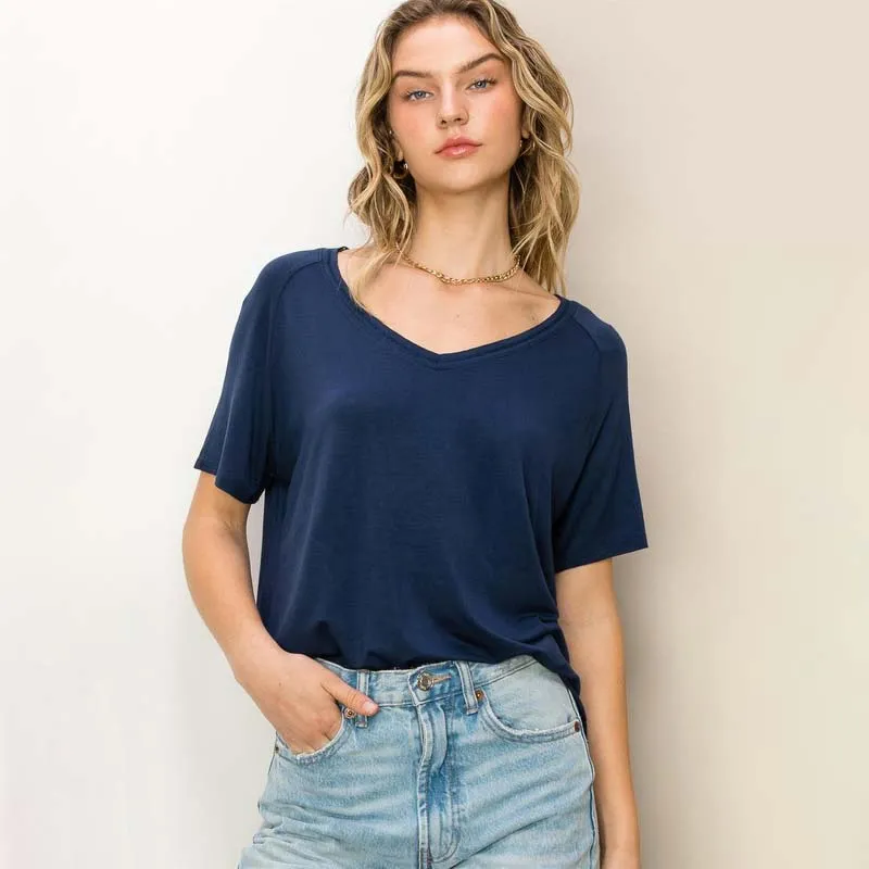 Relaxed Fit V-Neck Tee