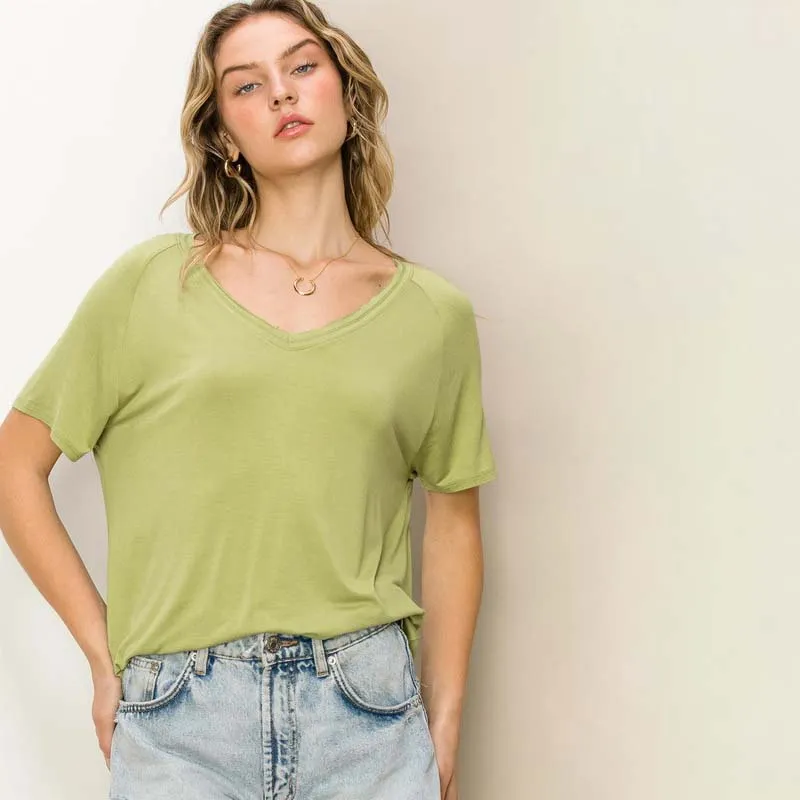 Relaxed Fit V-Neck Tee