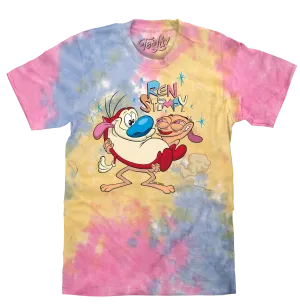 Ren & Stimpy Slap Tie Dye T-Shirt - Sherbert Tie Dye