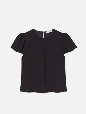 Ruffle Sleeve Blouse -- Black