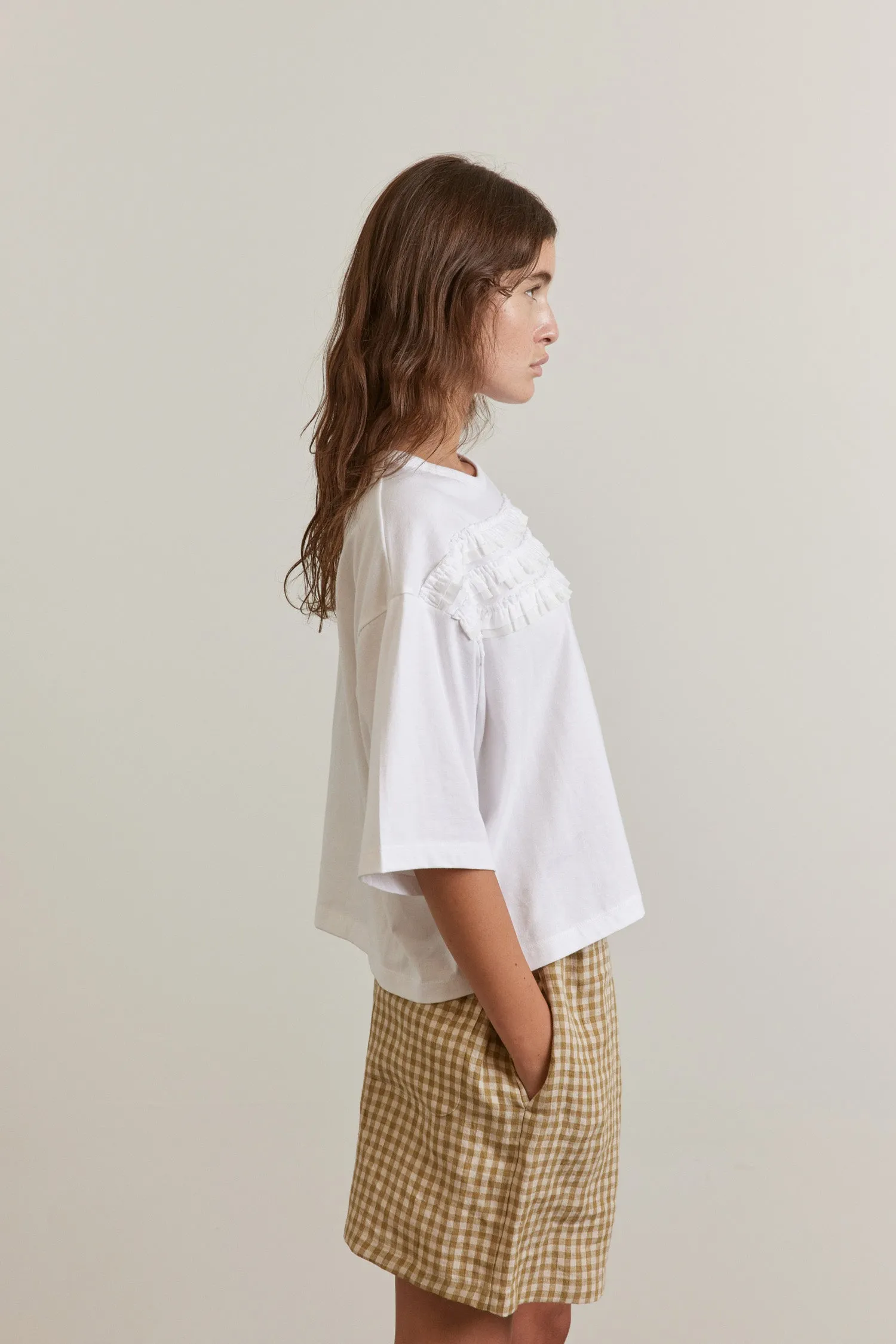 Ruffled Half sleeve Cotton T-shirt