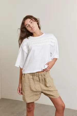 Ruffled Half sleeve Cotton T-shirt