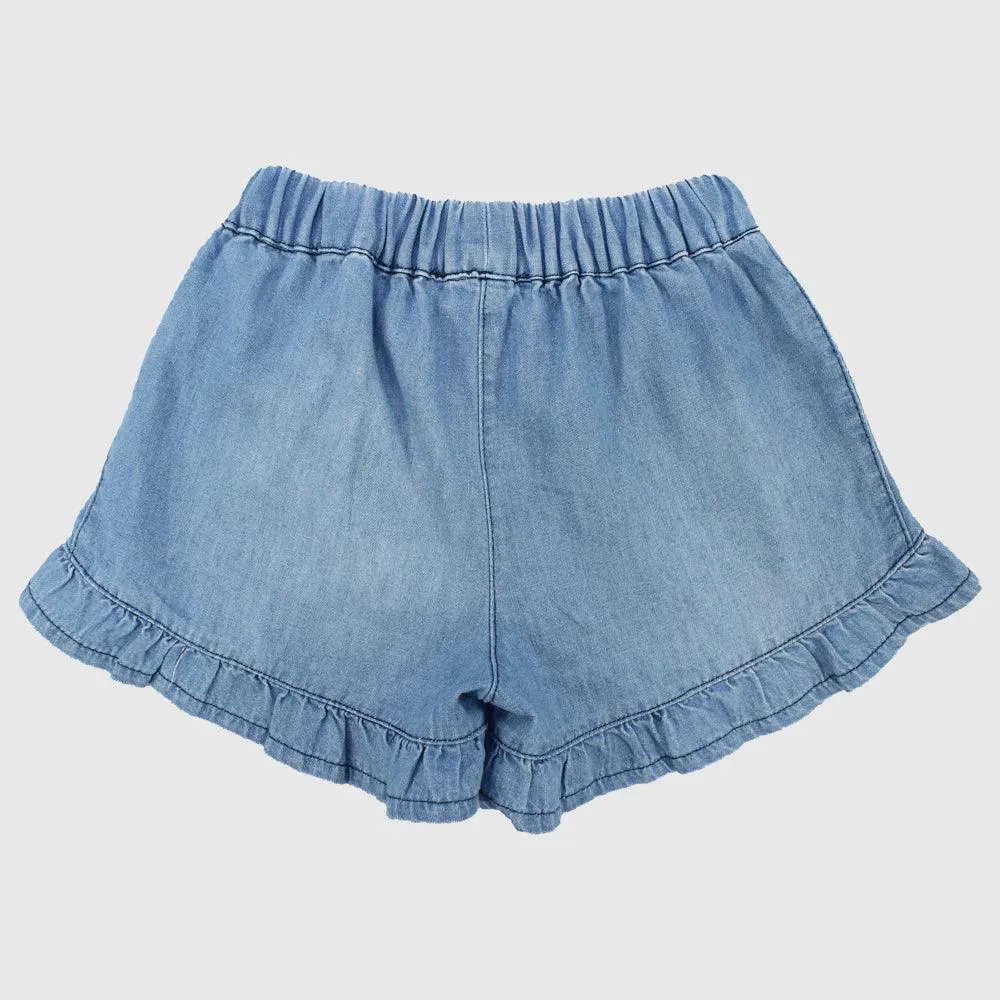 Ruffled Jean Shorts