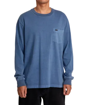 RVCA PTC Crew Neck L/S Tee-Moody Blue