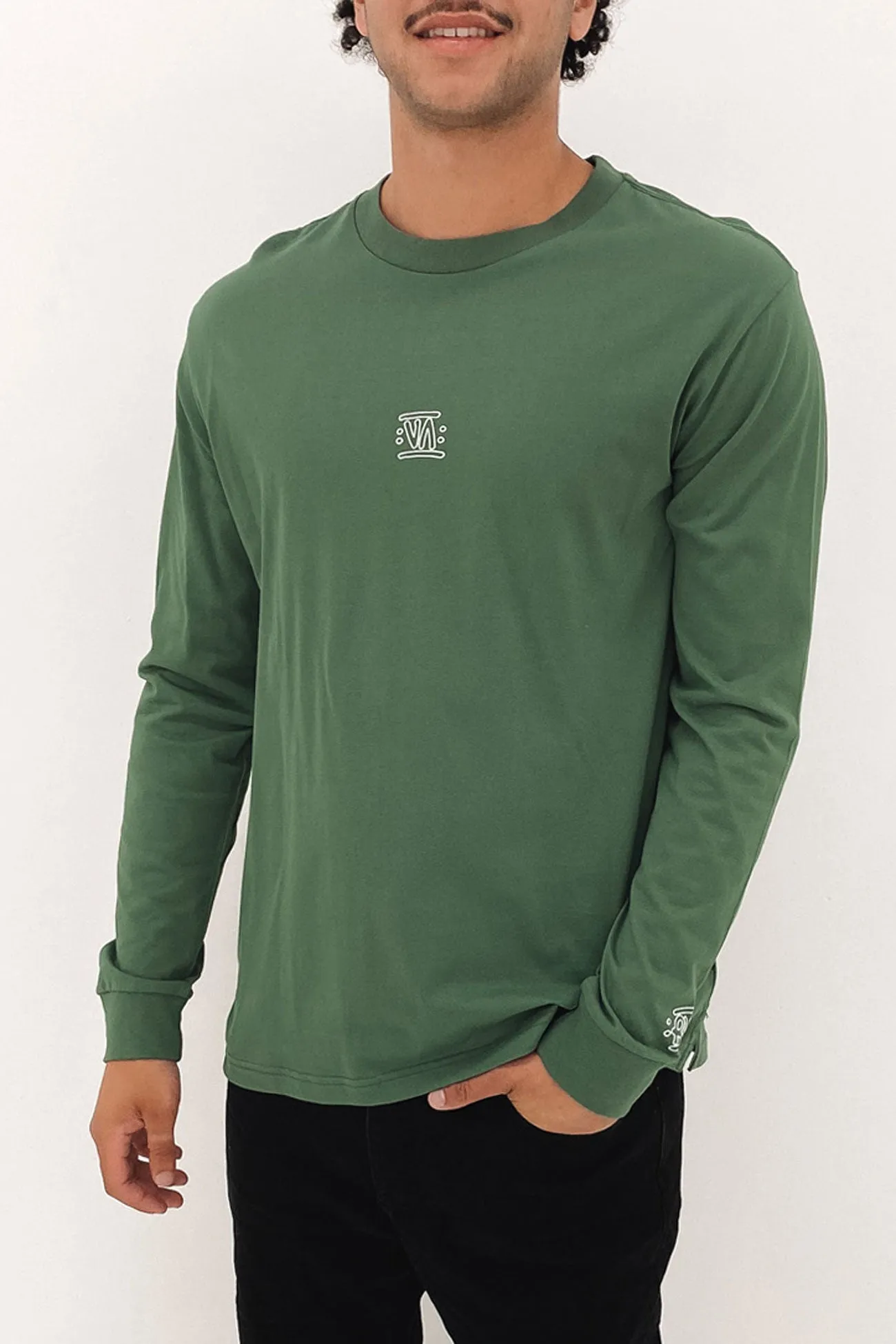 RVCA Streets Long Sleeve Tee Tree Green