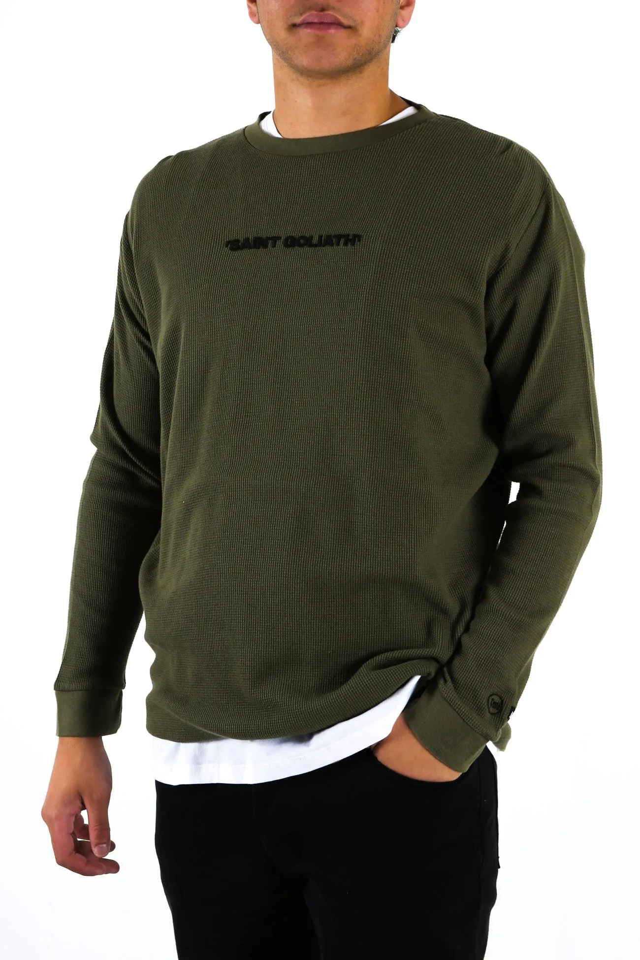 Soho Waffle Long Sleeve Tee Khaki