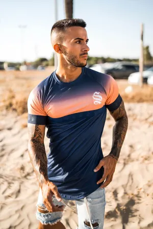 Split Fade Tee - Navy/Orange