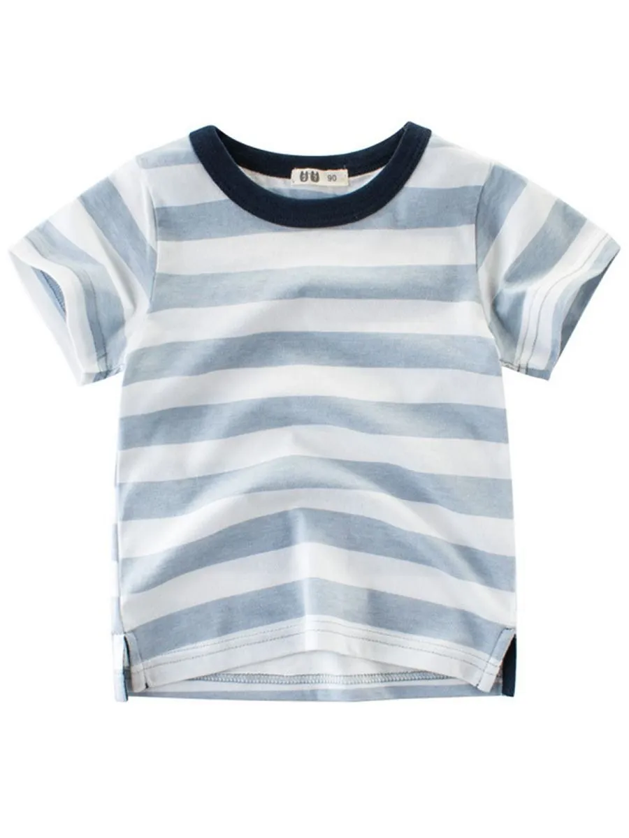 Stripe Casual T-shirt For Toddler Big Boy