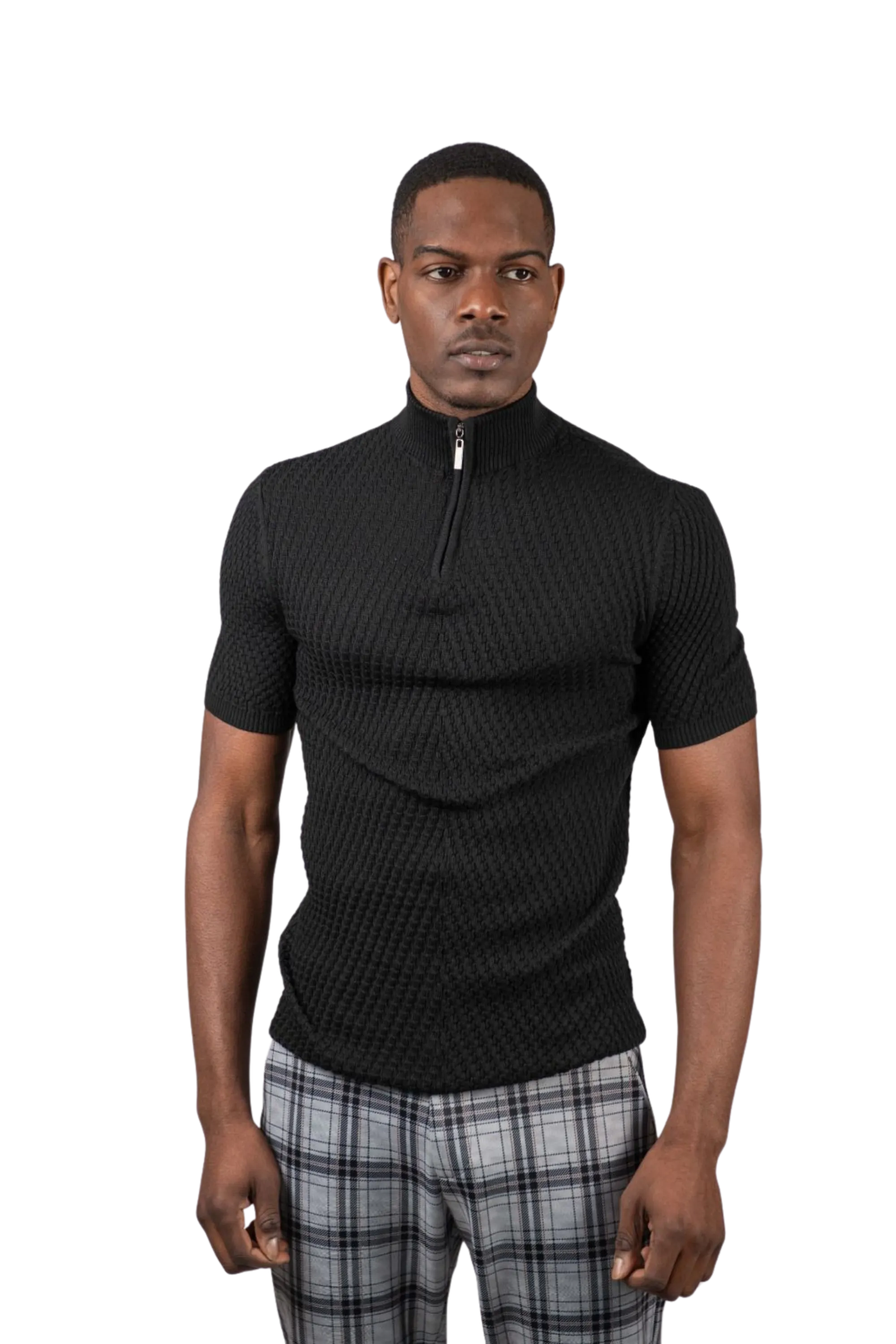 Suslo ZIP Mock Neck BLACK