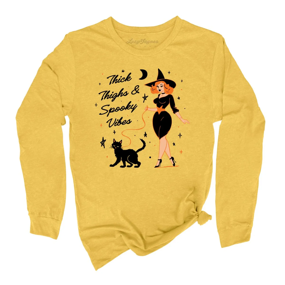 Thick Thighs and Spooky Vibes Long Sleeve Tee