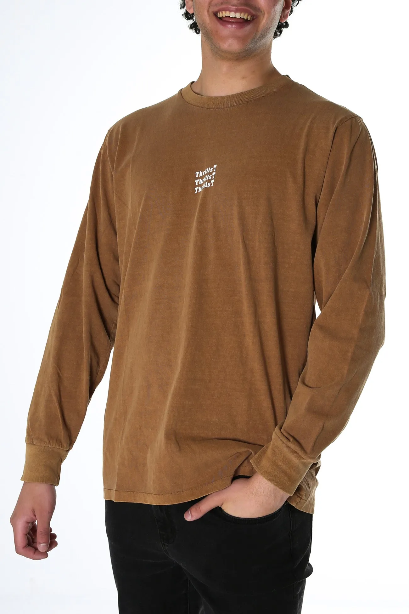 Thrills Unlimited Merch Fit Long Sleeve Tee Tobacco