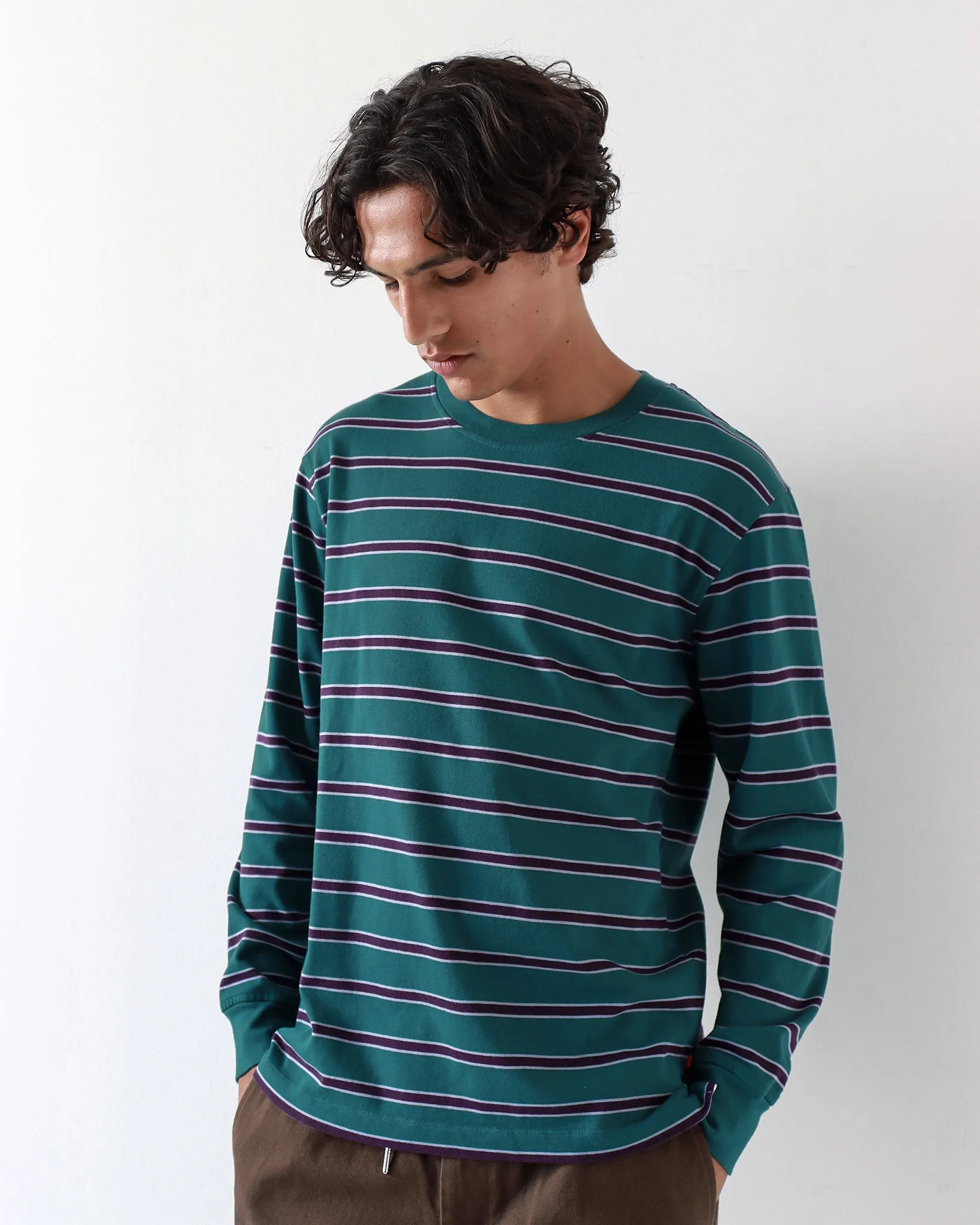 Tres Stripe T-Shirt - Deep Teal / Purple