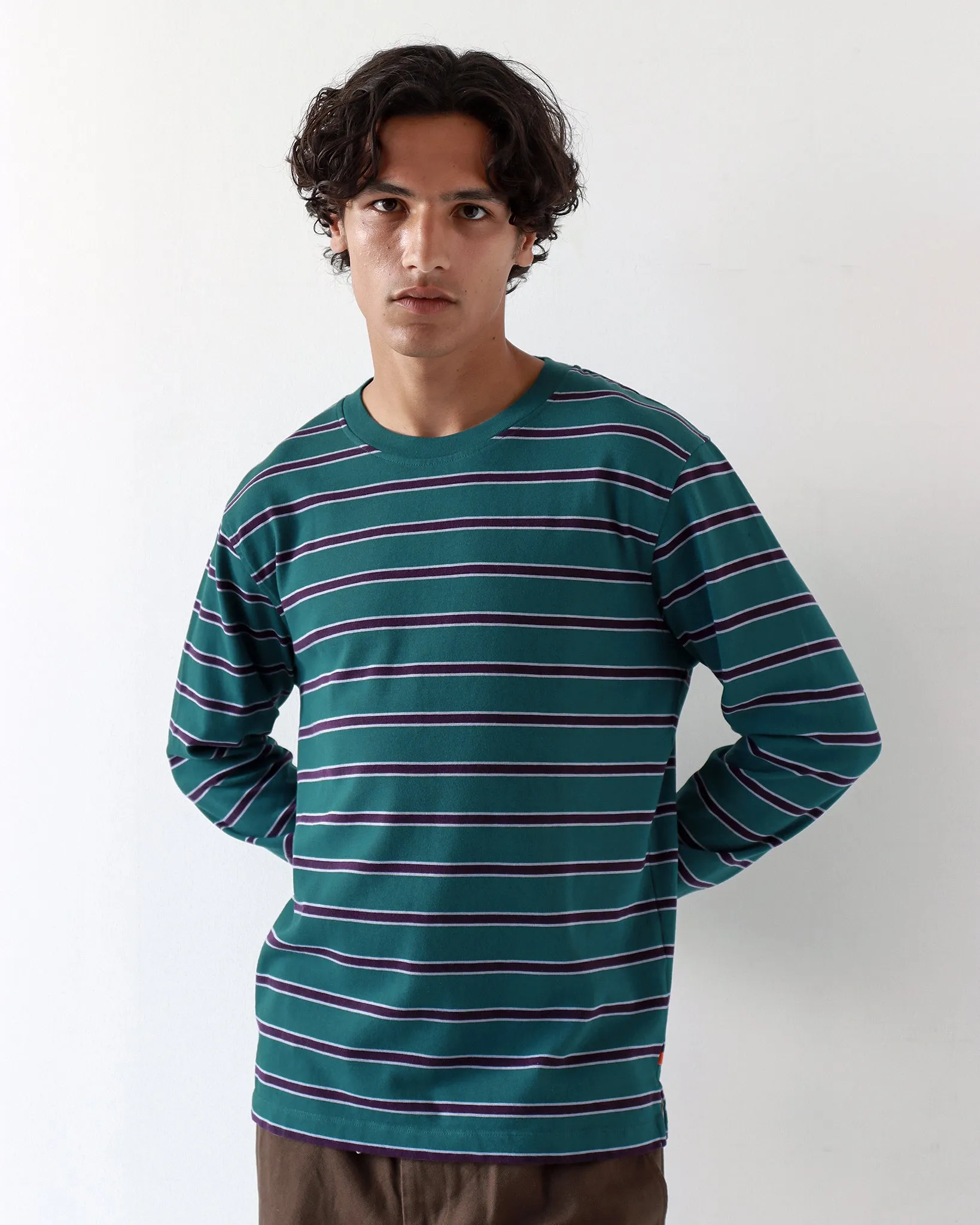 Tres Stripe T-Shirt - Deep Teal / Purple