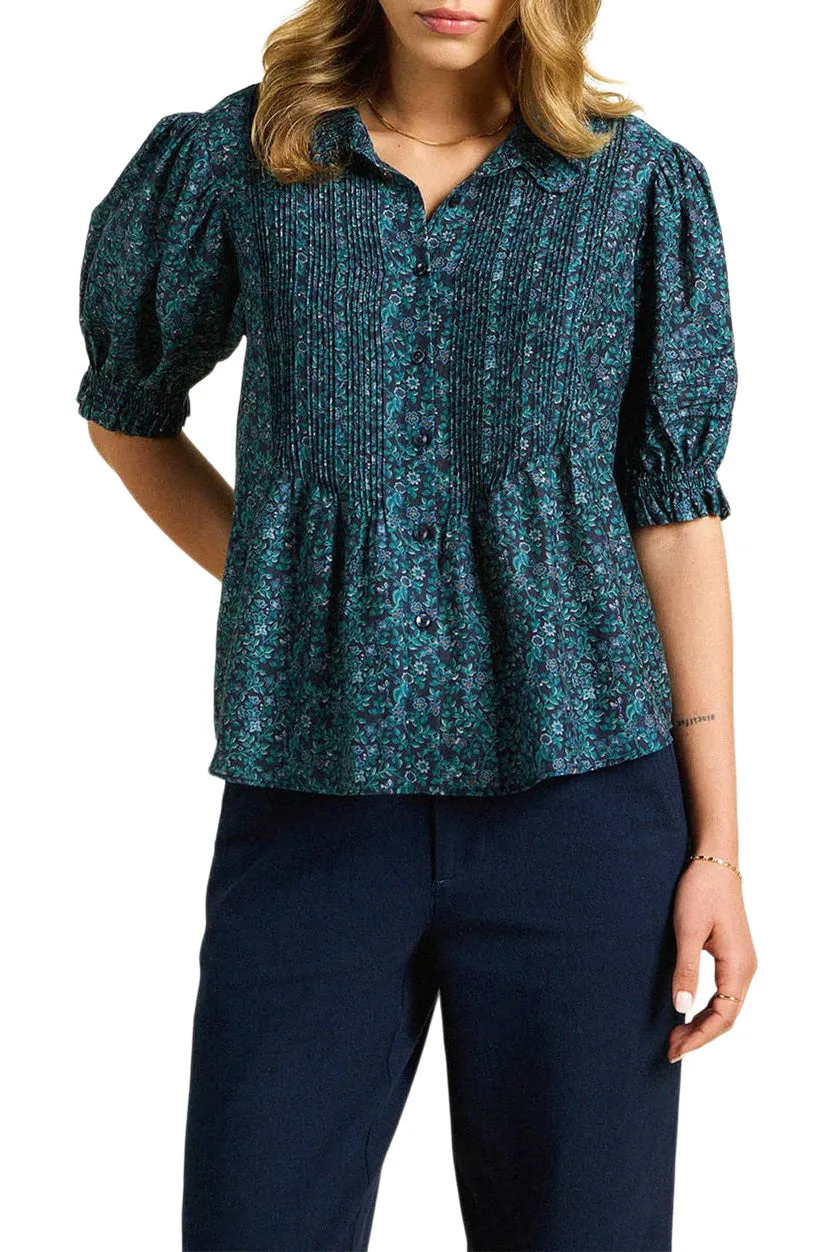 Trovata Birds of Paradis Jess Blouse in Blue Ridge Ditsy