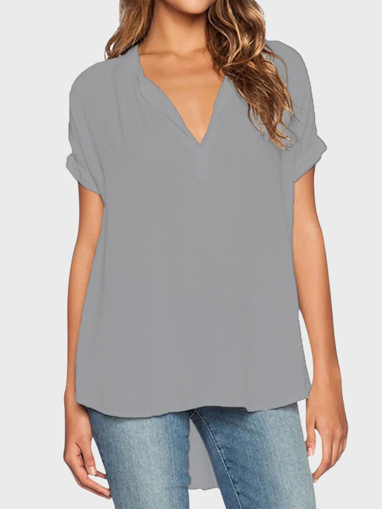 V Neck Chiffon Top