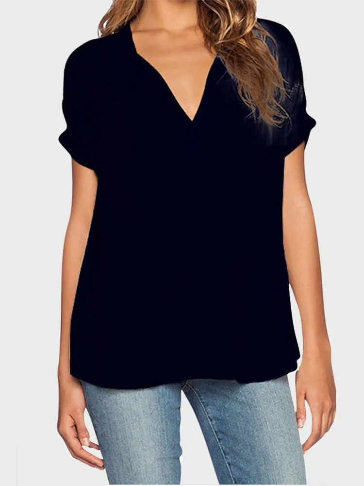 V Neck Chiffon Top