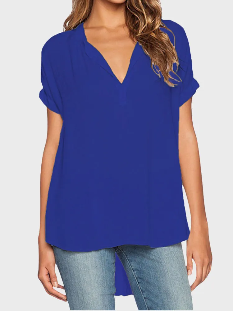 V Neck Chiffon Top