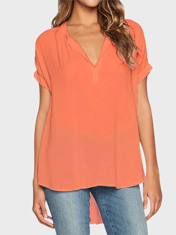 V Neck Chiffon Top