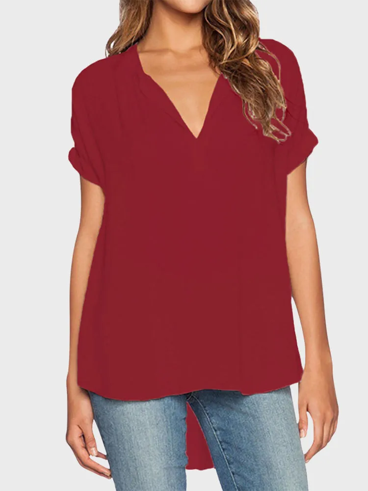 V Neck Chiffon Top