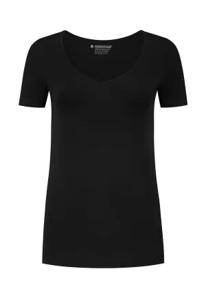 Womens BODYFIT T-shirt V-neck - Black