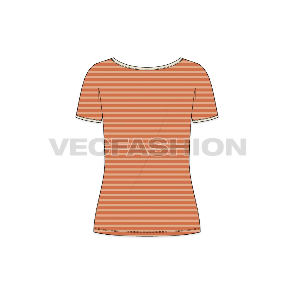 Women's Wide Neck V-neck T-shirt