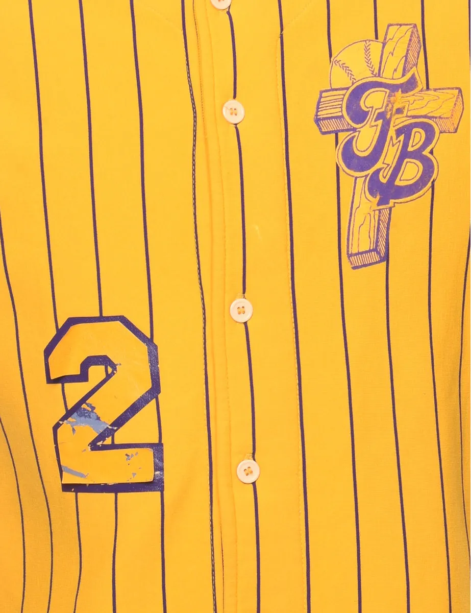 Yellow & Purple #2 Striped Jersey - M